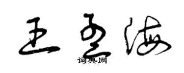 曾慶福王孟海草書個性簽名怎么寫