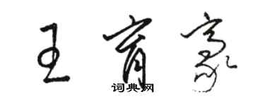 駱恆光王育豪草書個性簽名怎么寫