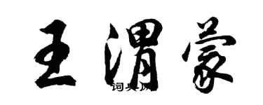 胡問遂王渭蒙行書個性簽名怎么寫