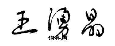 曾慶福王涌晶草書個性簽名怎么寫