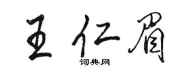 駱恆光王仁眉行書個性簽名怎么寫