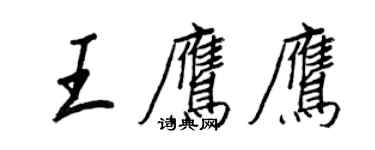 王正良王鷹鷹行書個性簽名怎么寫