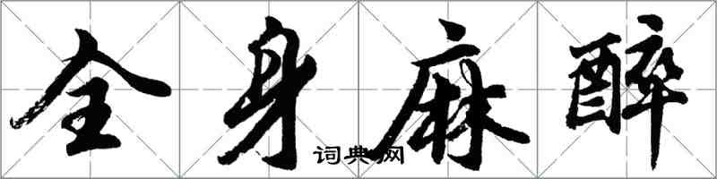 胡問遂全身麻醉行書怎么寫