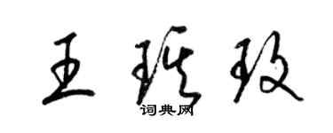 梁錦英王琪玫草書個性簽名怎么寫