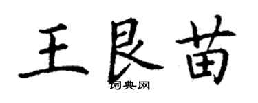 丁謙王艮苗楷書個性簽名怎么寫