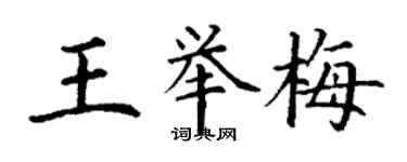 丁謙王舉梅楷書個性簽名怎么寫