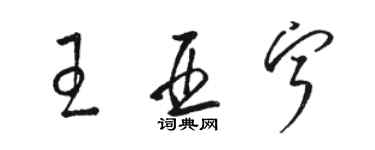 駱恆光王亞寧草書個性簽名怎么寫