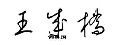 梁錦英王成橋草書個性簽名怎么寫