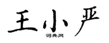 丁謙王小嚴楷書個性簽名怎么寫