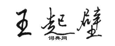 駱恆光王起壁行書個性簽名怎么寫