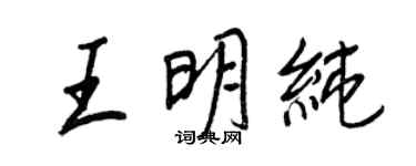王正良王明純行書個性簽名怎么寫