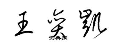 梁錦英王奕凱草書個性簽名怎么寫