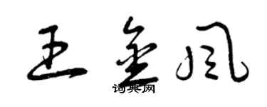 曾慶福王金風草書個性簽名怎么寫