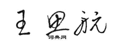 駱恆光王思航草書個性簽名怎么寫