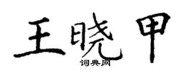 丁謙王曉甲楷書個性簽名怎么寫