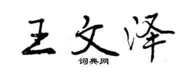 曾慶福王文澤行書個性簽名怎么寫