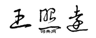 曾慶福王照遠草書個性簽名怎么寫