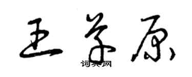 曾慶福王草原草書個性簽名怎么寫