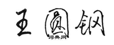 駱恆光王圓鋼行書個性簽名怎么寫