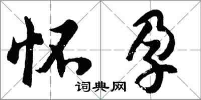 胡問遂懷孕行書怎么寫