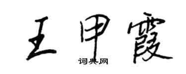 王正良王甲霞行書個性簽名怎么寫