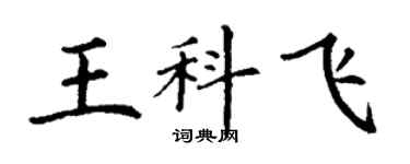 丁謙王科飛楷書個性簽名怎么寫