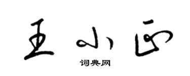 梁錦英王小正草書個性簽名怎么寫