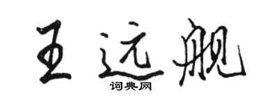 駱恆光王遠艦行書個性簽名怎么寫