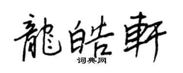 王正良龍皓軒行書個性簽名怎么寫