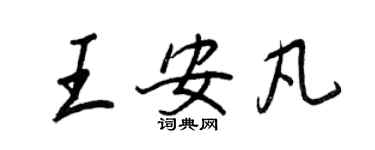 王正良王安凡行書個性簽名怎么寫