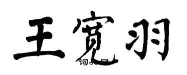 翁闓運王寬羽楷書個性簽名怎么寫