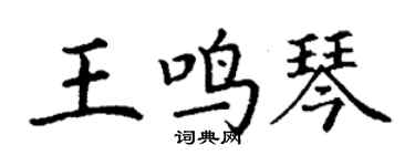 丁謙王鳴琴楷書個性簽名怎么寫