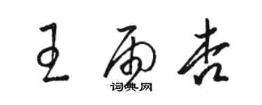 駱恆光王雨杏草書個性簽名怎么寫