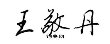 王正良王敬丹行書個性簽名怎么寫