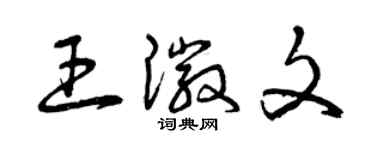 曾慶福王徽文草書個性簽名怎么寫