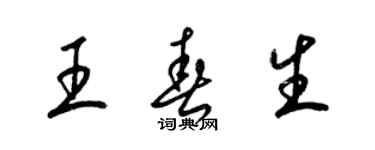 梁錦英王春生草書個性簽名怎么寫