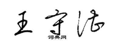 梁錦英王守湛草書個性簽名怎么寫