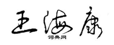 曾慶福王海康草書個性簽名怎么寫