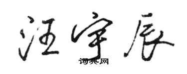 駱恆光汪宇辰行書個性簽名怎么寫