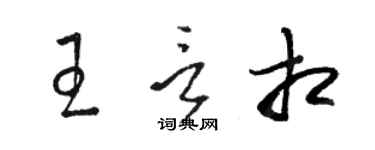 駱恆光王言相草書個性簽名怎么寫