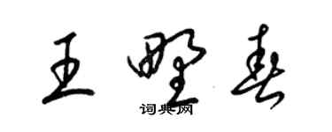 梁錦英王野春草書個性簽名怎么寫