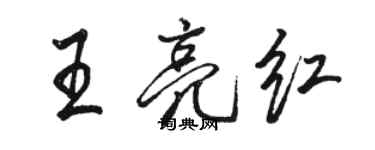 駱恆光王亮紅行書個性簽名怎么寫