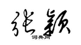 梁錦英張穎草書個性簽名怎么寫
