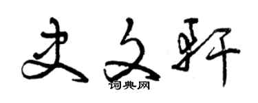 曾慶福史文軒草書個性簽名怎么寫