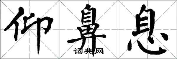 翁闓運仰鼻息楷書怎么寫