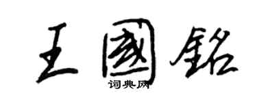 王正良王國銘行書個性簽名怎么寫