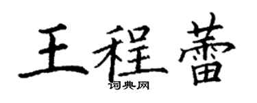 丁謙王程蕾楷書個性簽名怎么寫
