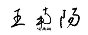 梁錦英王南陽草書個性簽名怎么寫