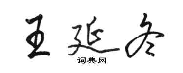 駱恆光王延冬行書個性簽名怎么寫