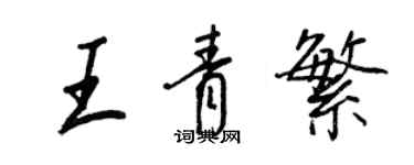 王正良王青繁行書個性簽名怎么寫